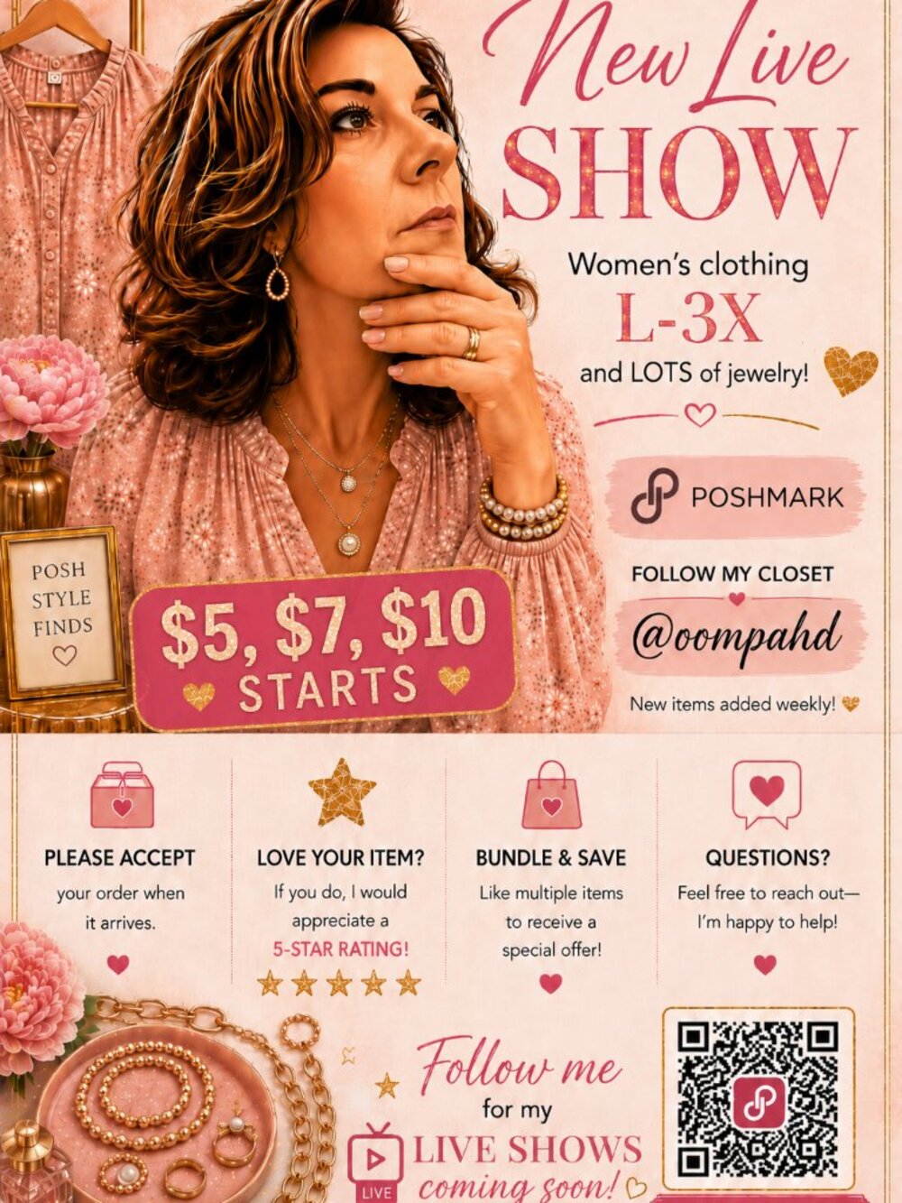 Womens L-3X, $5, $7, $10 starts!